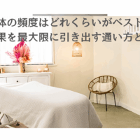 整体の頻度はどれくらいがベスト？効果を最大限に引き出す通い方を解説する記事のトップ画像。清潔感のある施術ベッドと温かみのあるインテリアが整った空間。