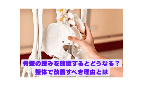 骨盤模型を使って歪みを説明する整体 骨盤矯正の施術イメージ